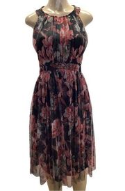 Candalite Sleeveless Floral Print Dress with Back Zipper New With Tags