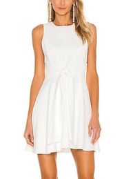 White Wesley Fit & Flare Mini Dress Bow Front Women's Size 10