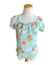 Womens Hollister Floral Peplum Top - Sz XS