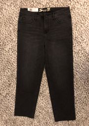 NWT  7 Madison Straight Cut Hem Jean High Rise Straight Black- Grey Denim Cobra Size 8 $69