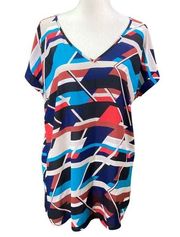 MOTHERHOOD WOMEN'S SHIRTS SZ M ABSTRACT SHORT SLEEVES LIGHTWEIGHT BLOUSE