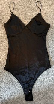 Black Satin Bodysuit