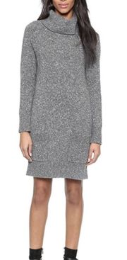 Milly Wool Turtleneck Sweater Dress Dark Heather Gray Charcoal Pockets, S/P