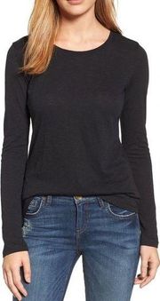 Caslon Long Sleeve Crewneck Black Shirt XS