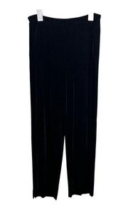 Chicos travelers black slinky knit wide leg pants size large pockets