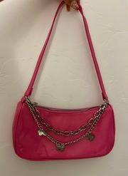 hot pink butterfly chain shoulder bag