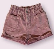 SO Goods For Life Pink Corduroy High Waisted Shorts