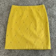 J. Mclaughlin Yellow Wool Cashmere A Line Skirt Size 6