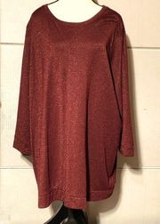 Woman Within 2X sparkle maroon top.