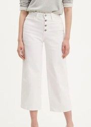 Levi’s  Mile High Wide Leg Cropped Button Fly White Jeans Size 29 NEW