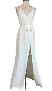 Laundry by Shelli Segal Women's Formal Dress Size 10 White Backless Long Gown