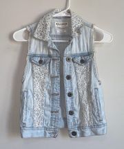 Lace Denim Vest