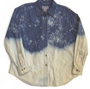 Vintage Denim Bleach Ombre Dye Women’s Shirt Cabin Creek Large