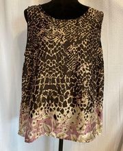 Dana Bachman Animal Print Sequin Tank Top Size XL.