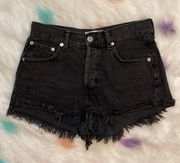 Mng Denim Black Hi Rise Jean Shorts