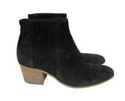 Vince Black Suede Chukka Pull On Ankle Heeled Booties Size 7