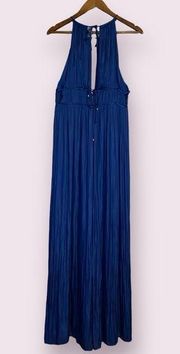 Halston Heritage Flowy Jumpsuit w/ Keyhole Cutouts in blue - size 8