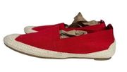 Lauren Ralph Lauren Gardena Espadrille in Red and Cream Size 6