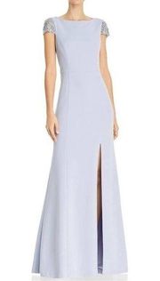 Eliza J Jeweled Cap Sleeve Trumpet Gown NEW NWT Size 8