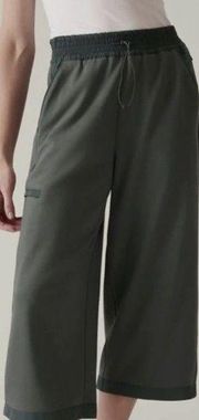 Athleta Triumph Hybrid Wide Crop Pants Bali Green Plus Size 2X