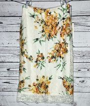 Eva Mendes New York & Company NWT Size S Delicate Floral Lace Midi Pencil Skirt