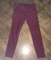 Kut from the Kloth deep red Mia toothpick skinny size 6 jeans