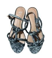 H&M NWOT Gray Velvet Knotted Design Sandals