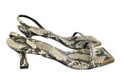 New! Good American The Standout Square Toe Sandal Python