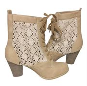 New Chase & Chloe Heel Booties Shoes Beige Size 8