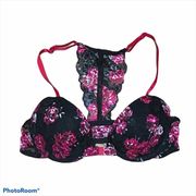 Candie’s floral lace racerback bra