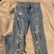 American Eagle  Light Blue Wash Distressed Jeans