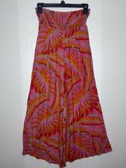 Cynthia Rowley Womens tropical leaf print wide leg cropped pants size XS