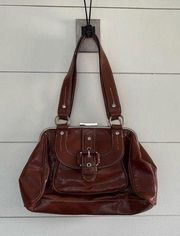 Nine West Brown Vegan Leather Bag Y2K 90s Vintage