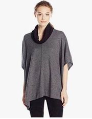 Three Dots Cowl Neck Grey Poncho Small