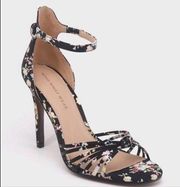 Who What Wear Truth Floral Satin Strappy Heel Size 6.5