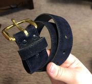 Vintage Black Leather Suede Belt