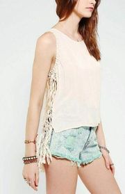 Staring At Stars Urban Outfitters Crochet Blouse Top Fringes Macrame