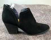 Carlos Santana Ankle Bootie Suede Women's Size 9.5 Black Zip up Boots