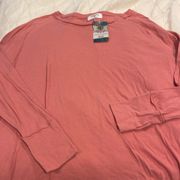 NWT Zenana salmon long sleeve tee shirt with 👍 xl