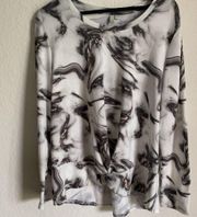 EST. 1946 Marble Print Front Knot Sweater