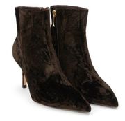 NWOT L’AGENCE Aimee Stiletto Bootie in Brown Crushed Velvet NWOT