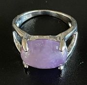 S925 silver purple amethyst woman ring size 7