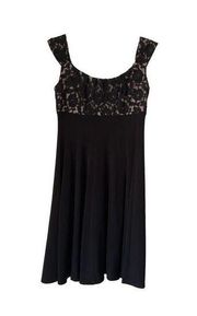 1499 London Times Black Lace Midi Dress Size 4