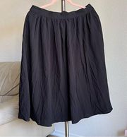 Modcloth Black Purely Pretty Pleated A-Line Skirt Size L