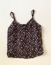 Old Navy Navy Blue Floral Tank Top