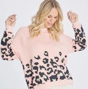 Wildfox Spotted Sommers Pink Leopard Pullover Sweater Sweatshirt