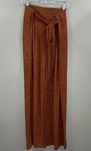 NY&co NWT Brown Knit Wide Leg Pallazo Pants with tie belt at waist