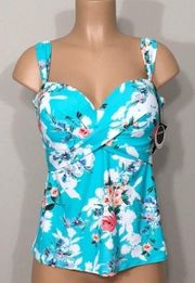 Coco Reef Larimar Aqua tankini top. 32/34D NWT