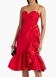 Carolina Herrera Ruffled Silk-Faille Dress