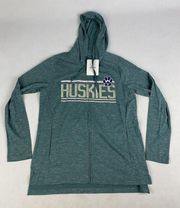 WASHINGTON HUSKIES Women's Hooded Long Sleeve Tee Shirt Medium New NWT Green